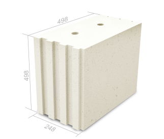 Силикатный блок Поревит стеновой крупноформатный СБУПо 1/2-250 498х248х498 мм